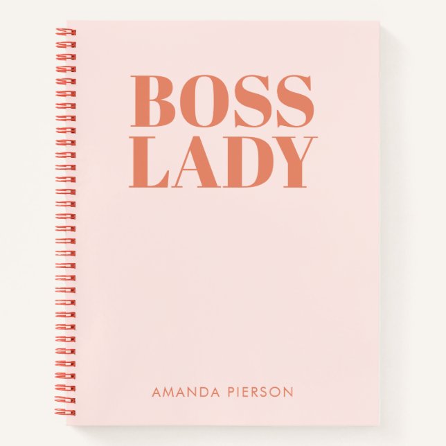 Cuaderno Portátil de caligrafía Retro Rojo Boss Lady Pink (Anverso)