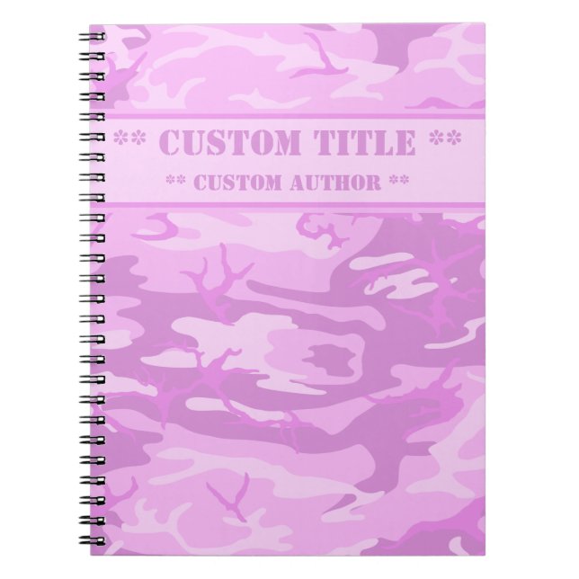 Cuaderno Portátil de cámara rosa con título/bloque de autor (Frente)