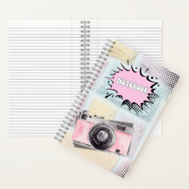 Cuaderno Portátil de cámara rosa pastel retro