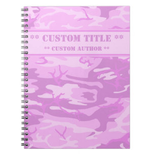 Cuaderno Portátil de cámara rosada con título/bloque de 