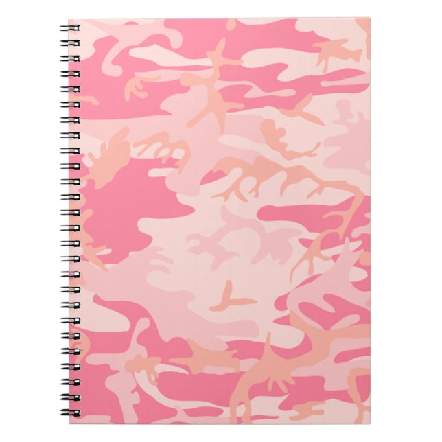 Cuaderno Portátil de camuflaje rosa ligero (Frente)