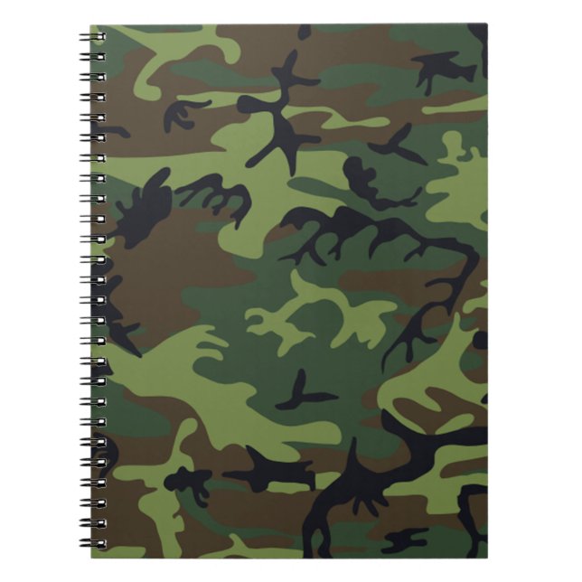Cuaderno Portátil de camuflaje verde militar (Frente)