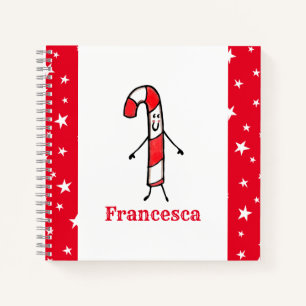 Cuaderno Portátil de candy de caña de Navidades personaliza