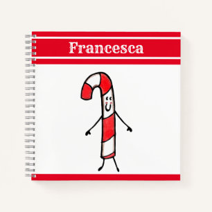 Cuaderno Portátil de candy de caña de Navidades personaliza