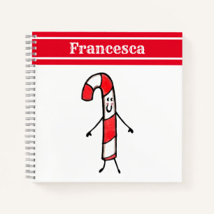 Cuaderno Portátil de candy de caña de Navidades personaliza