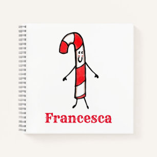 Cuaderno Portátil de candy de caña de Navidades personaliza