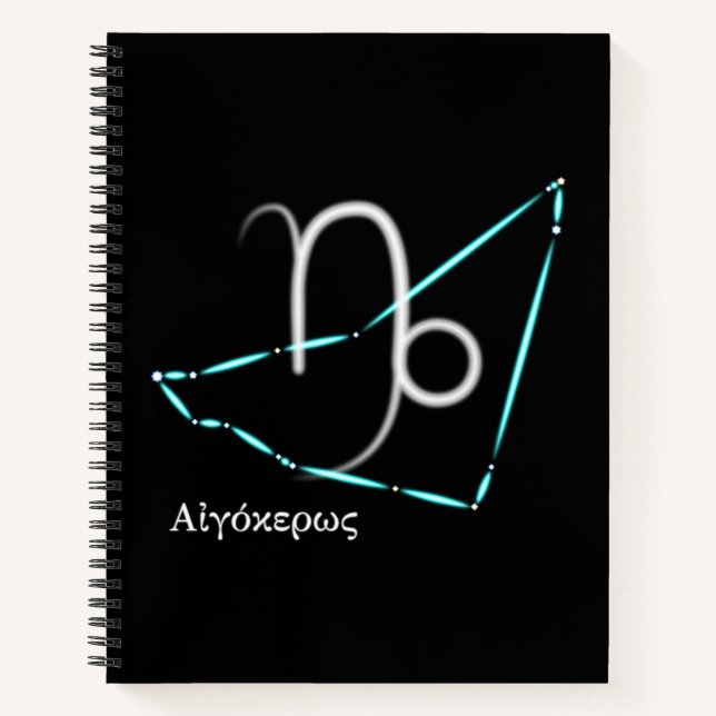 Cuaderno Portátil de Capricornio de Constelación Zodiac (Anverso)
