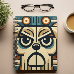 Cuaderno Portátil de cara de perro con abstracto geométrico