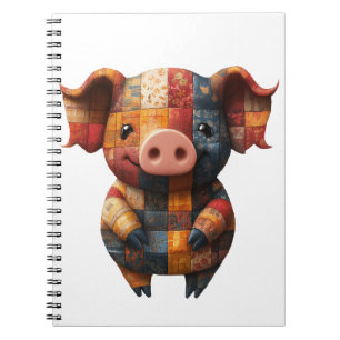 Cuaderno Portátil de cerdo en mosaico