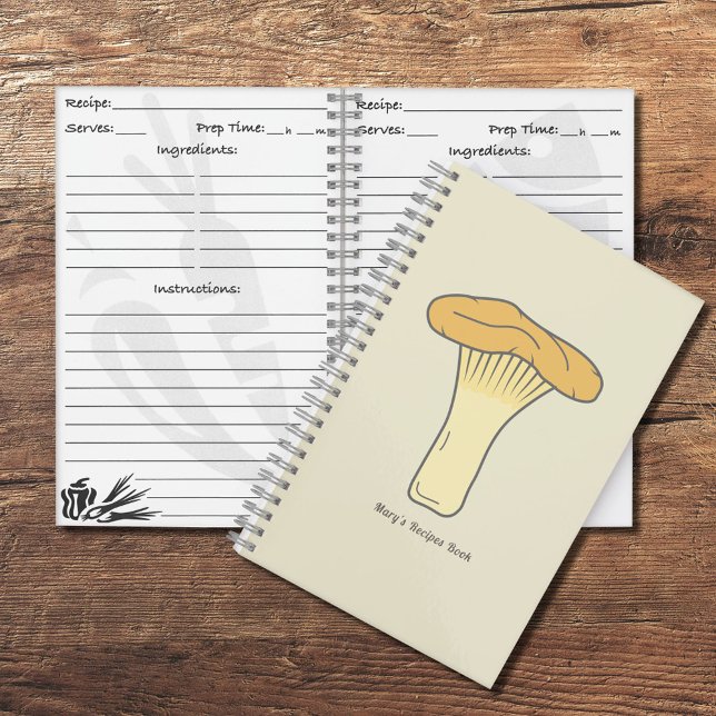 Cuaderno Portátil de champiñón Chanterelle Botánico (Botanical Chanterelle Mushroom Notebook)