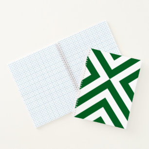 Cuaderno Portátil de Chevrons verdes y blancos personalizad