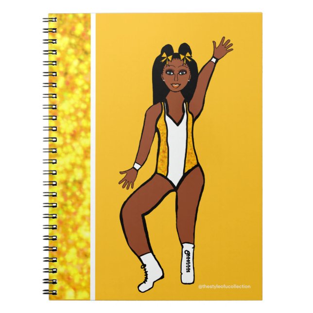 Cuaderno Portátil de chispa amarilla de bailarina (Frente)
