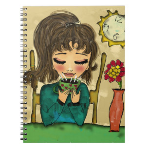 Cuaderno Portátil de chocolate caliente para beber chica