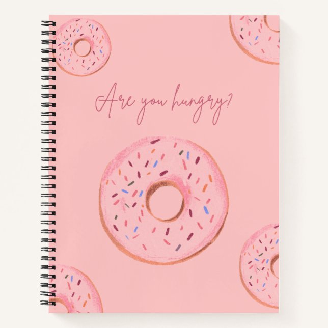 Cuaderno Portátil De Cita Donut - "¿Tienes hambre?" 🍩 💞 (Anverso)