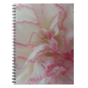 Cuaderno Portátil de clavel blanco y rosado
