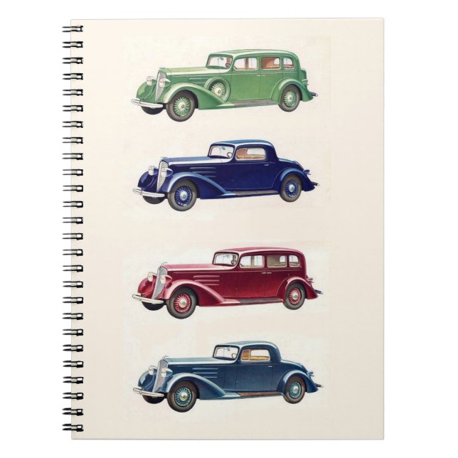 Cuaderno Portátil de coches de época (Frente)