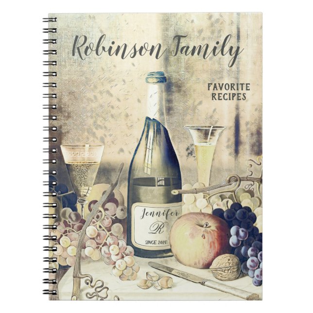 Cuaderno Portátil de cocina de recetas italiano personaliza (Frente)