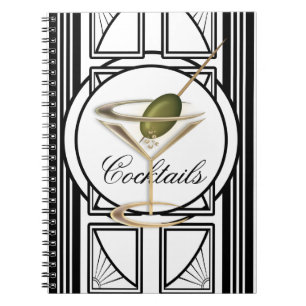 Cuaderno Portátil de cóctel Art Deco