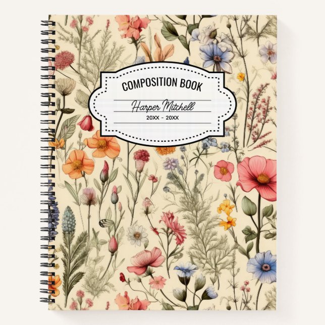 Cuaderno Portátil de composición botánica de época (Anverso)