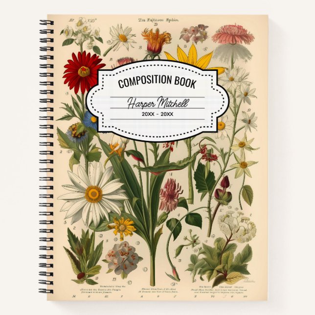 Cuaderno Portátil de composición botánica de época (Anverso)