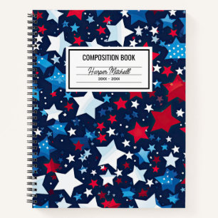 Cuaderno Portátil de composición de estrellas patrióticas d