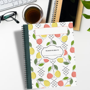 Cuaderno Portátil de composición de leones y frutas