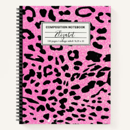 Cuaderno Portátil de composición de leopardo de Purpurina r