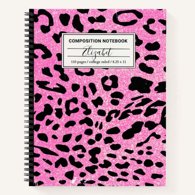 Cuaderno Portátil de composición de leopardo de Purpurina r