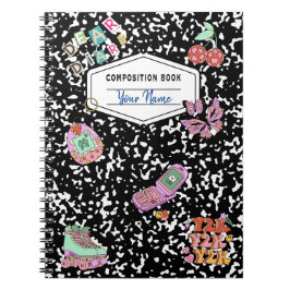 Cuaderno Portátil de composición retro Y2K