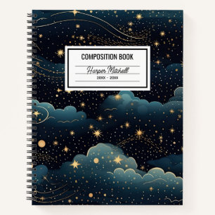 Cuaderno Portátil de composición Starry Sky Swirls