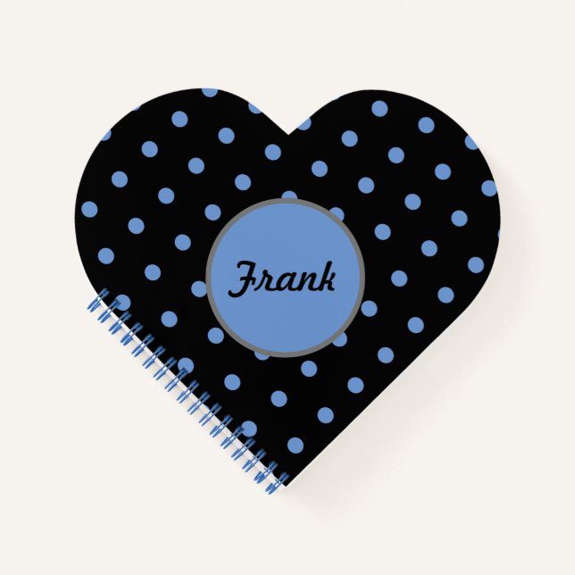 Cuaderno Portátil de corazón de punto de polka personalizad (Anverso)