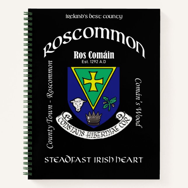 Cuaderno Portátil de Crested de Roscommon Ireland (Anverso)