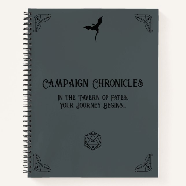 Cuaderno Portátil de Crónica de Campaña D&D (Anverso)