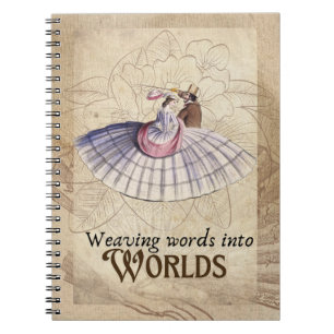 Cuaderno Portátil de Cuadros de Pareja Vintage Tejiendo Mun