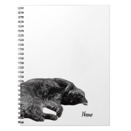 Cuaderno Portátil de cubierta dura de espiral de gato negro