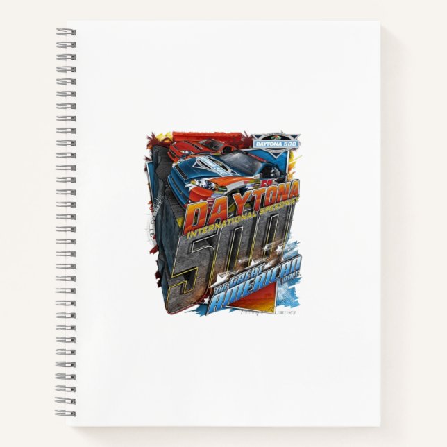 Cuaderno Portátil de cubierta dura de espiral NASCAR. (Anverso)