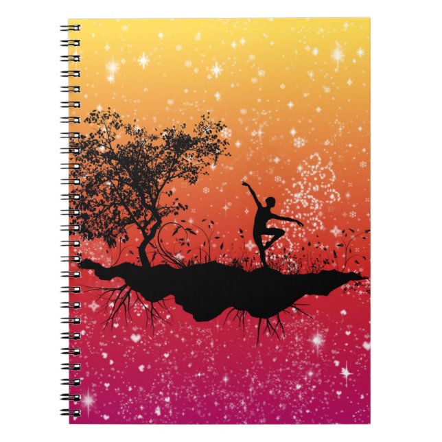 Cuaderno Portátil de danza purpurina (Frente)