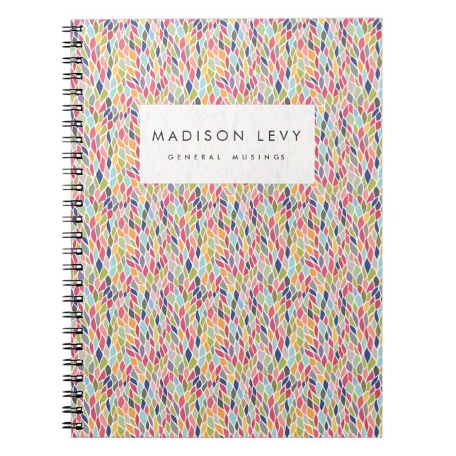 Cuaderno Portátil de Diario Personalizado con Patrón Modern (Frente)