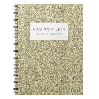 Cuaderno Portátil de diario personalizado Purpurina Gold