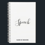 Cuaderno Portátil de discurso de Boda de honor<br><div class="desc">Portátil de discurso de Boda de honor</div>