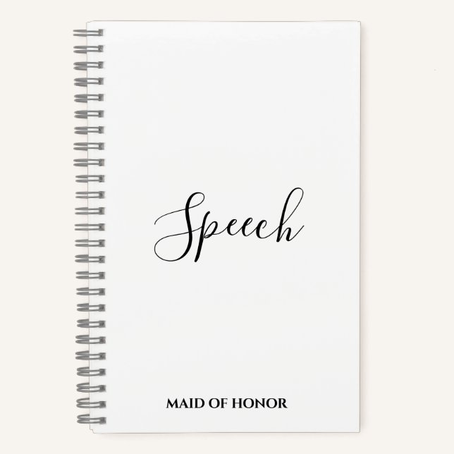 Cuaderno Portátil de discurso de Boda de honor (Anverso)