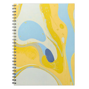 Cuaderno Portátil de diseño con arte amarillo y azul