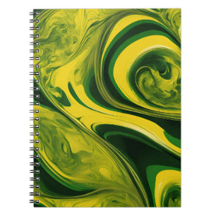 Cuaderno Portátil de diseño con mármol verde y amarillo A