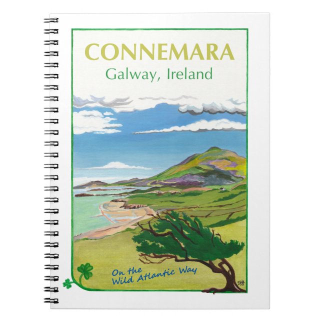 Cuaderno Portátil de diseño de afiches de viaje de Connemar (Frente)