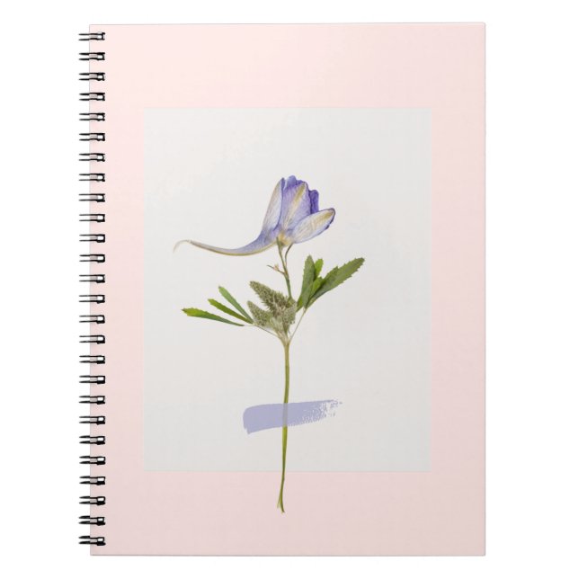 Cuaderno Portátil de diseño de arte en pared de flores seca (Frente)