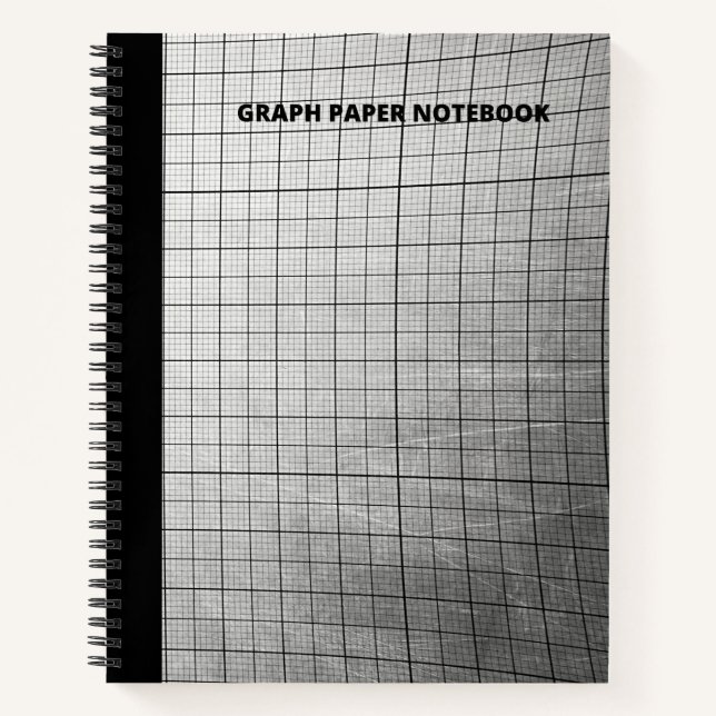 CUADERNO PORTÁTIL DE DISEÑO DE PAPEL DE GRÁFICO NEGRO (Anverso)