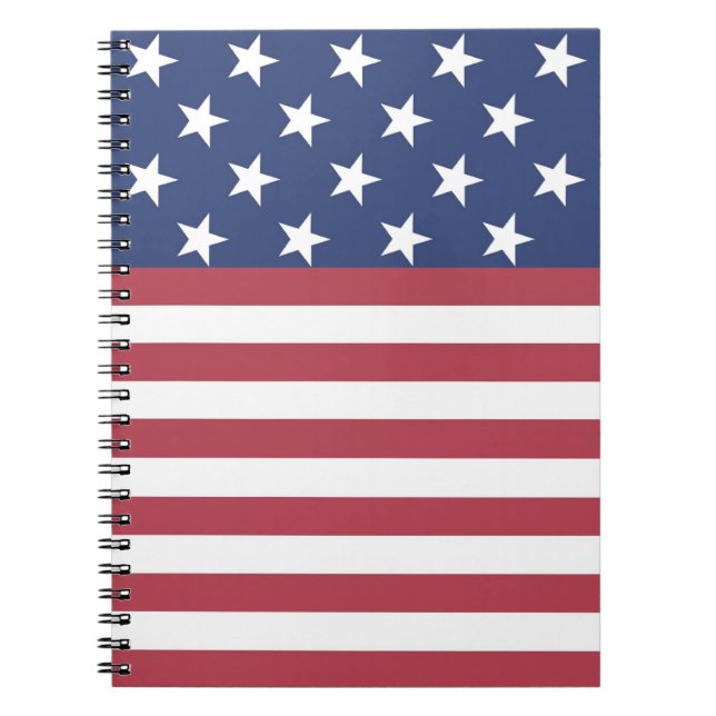 Cuaderno Portátil de diseño de rayas y estrellas (Frente)