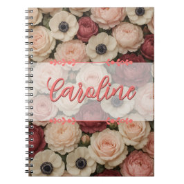 Cuaderno Portátil de diseño floral personalizado