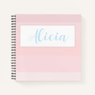 CUADERNO PORTÁTIL DE DISEÑO PINK STRIPED PERSONALIZADO