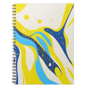 Cuaderno Portátil de diseño - Resumen de arte amarillo y az